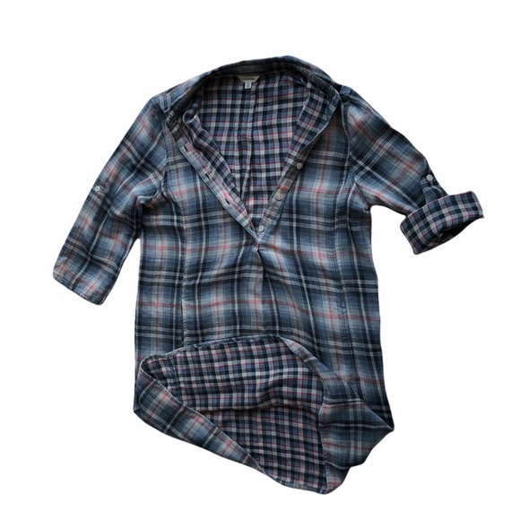 Max Studio Shirt Dress 100% Cotton Tartan Plaid Pattern Size Small Fits Bigger - Picture 7 of 16